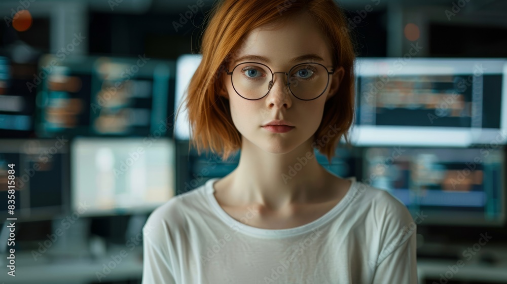 Poster the programmer in glasses