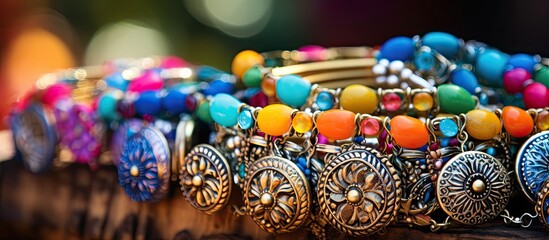 Magical earrings made of epoxy resin and real plants and flowers, showcasing exquisite handmade jewelry in a captivating copy space image.