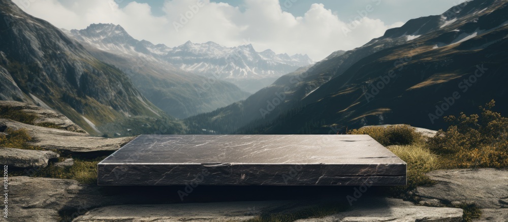 Poster isolated cliff stone from the mountain rock against a white backdrop, with a clipping path for remov