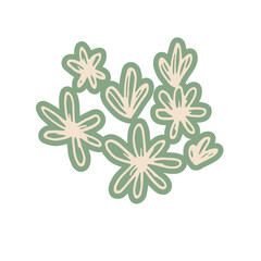 Fototapeta premium abstract cute sticker hand drawn line art floral botanical