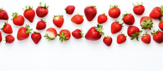 Dried wild strawberry on white background with copy space image for healthy snack ingredient cooking idea.