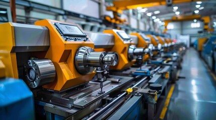 Fototapeta premium Factory with Operating Machines 