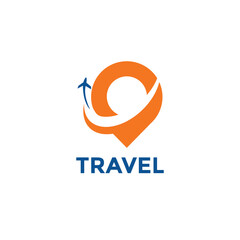 Air travel logo template. Travel. Pin. Location on map logo concept. Plane icon. Plane. Plane vector. Airplane. Airplane icon. Airplane vector.