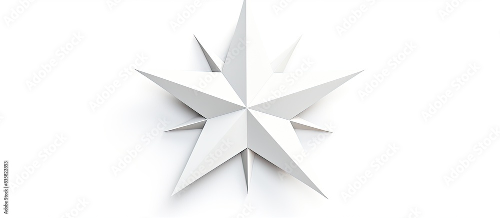 Wall mural an origami ninja star crafted from paper, displayed on a white background with room for copy space i
