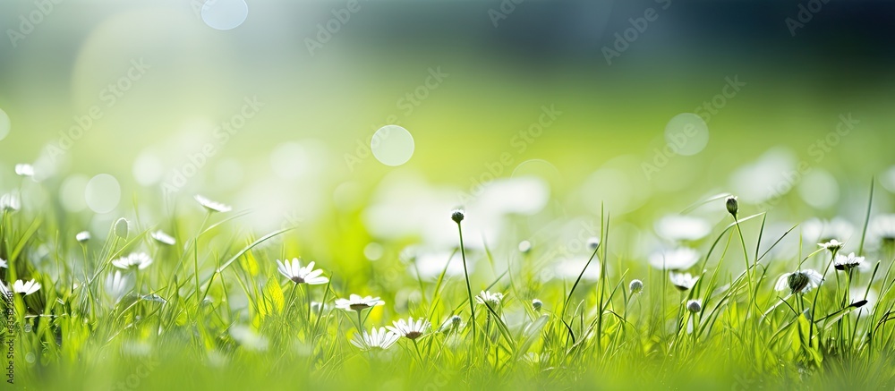 Poster a bright summer sky with sunlight creating a natural bokeh effect in a copy space image.