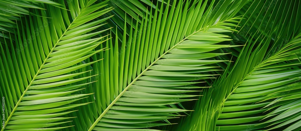 Aufkleber isolated tropical palm leaf on a white background with clipping path included for copy space image.