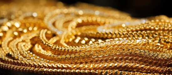 Gold chain jewelry available for purchase at the store, with copy space image.