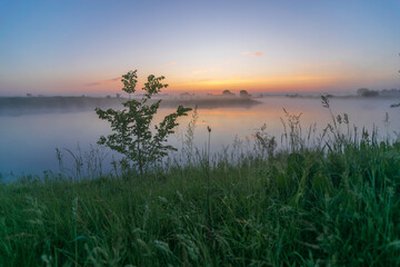 fine sunrise over the lake