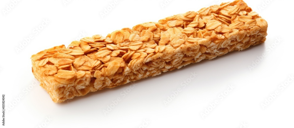 Poster granola bar displayed on white background with copy space image.