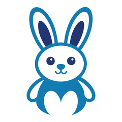 Bunny logo icon vector art illustration design white background.
