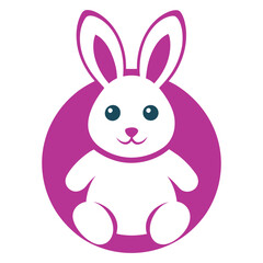 Bunny logo icon vector art illustration design white background.