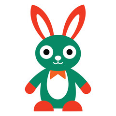 Bunny logo icon vector art illustration design white background.