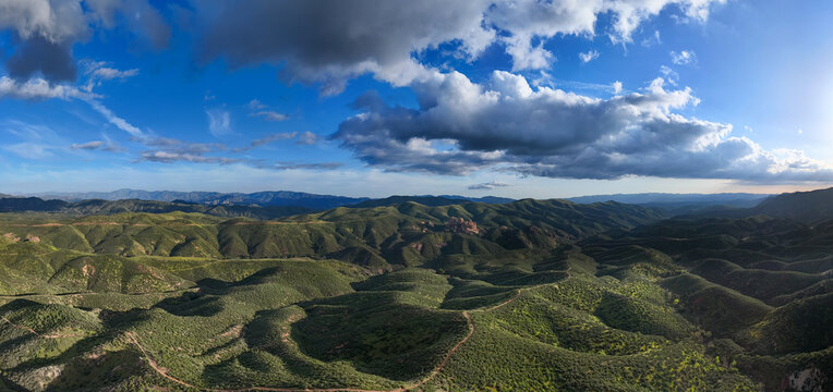 Panorama of Clouds over Texas Canyon, Agua Dulce, California