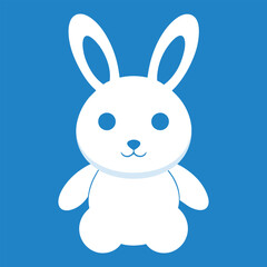 Bunny logo icon vector art illustration design white background.