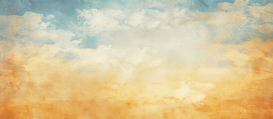 Obraz premium Vintage clouds in a halftone design on aged paper create a retro sky pattern, suitable for a copy space image.