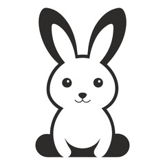 Fototapeta premium Bunny logo icon vector art illustration design white background.