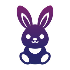 Bunny logo icon vector art illustration design white background.