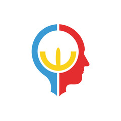 Minimalist logo psychology brand vector art illustration.