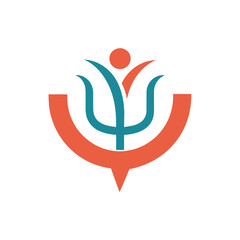 Minimalist logo psychology brand vector art illustration.