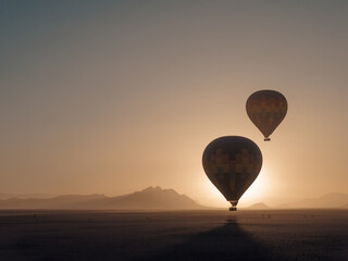 Hot Air Balloons Over the Namibia Desert