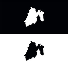 Estado De Mexico map silhouette, Mexico, vector map isolated on white and black background. Highly detailed silhouette illustration. Province in Mexico.
