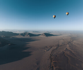 Hot Air Balloons Over the Namibia Desert