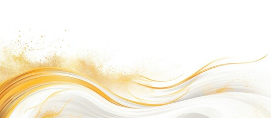 Abstract golden material background with brush writing, providing a copy space image.