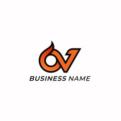 logo design combine letter O and letter V