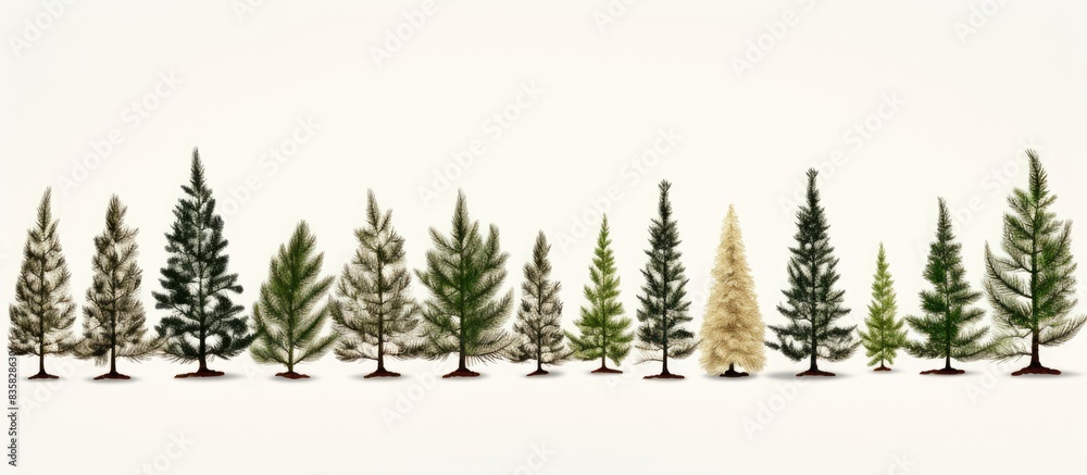 Poster isolated fir branch on a white backdrop with copy space image.