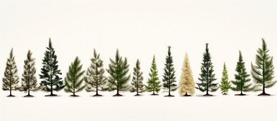Obraz premium Isolated fir branch on a white backdrop with copy space image.