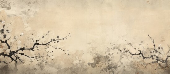 Obraz premium Vintage Japanese paper texture in gray, with a natural grunge canvas abstract pattern for background photography, with copy space image.