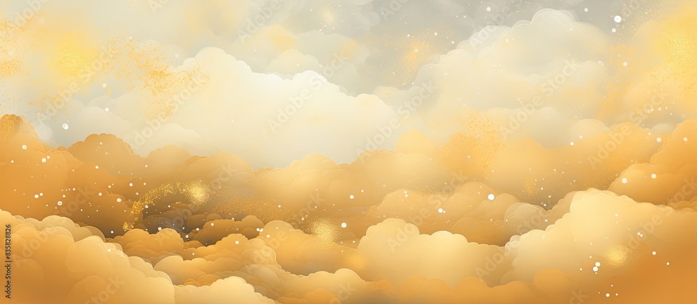 Poster japanese paper in gold color creating a backdrop with empty space for images. copy space image. plac