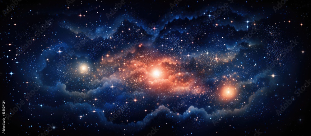 Poster the constellation scorpius in the milky way with copy space image.