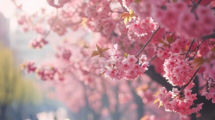 Sakura cherry blossoms.