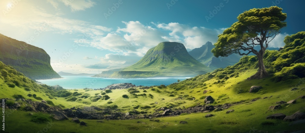 Aufkleber mountain peak on a white background with clipping path for copy space image.