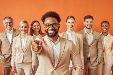 Engaging Team Leader: A team leader guiding colleagues, showcasing leadership.
