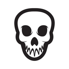 spooky human head skull logo design