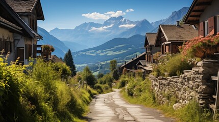 Fototapeta premium mountain village in the mountains