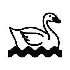 Well designed icon of swan, aquatic bird vector design