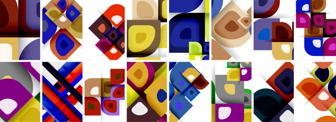 Set of low poly triangles poster geometric backgrounds. Vector Illustration For Wallpaper, Banner, Background, Card, Book Illustration, landing page