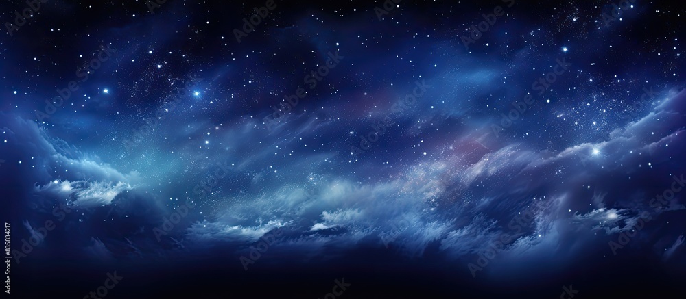 Poster stars and star clusters sparkle gracefully under the captivating milky way galaxy, creating a mesmer
