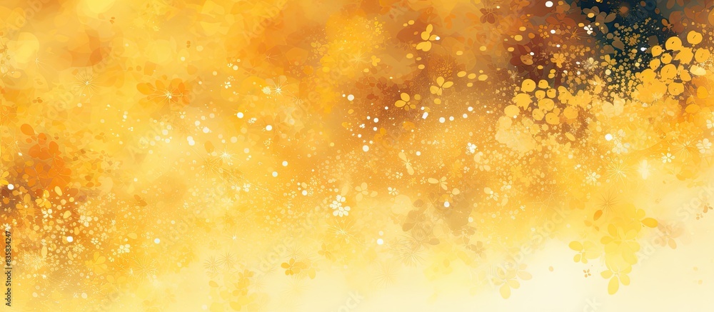 Poster japanese paper in gold color creating a backdrop with empty space for images. copy space image. plac