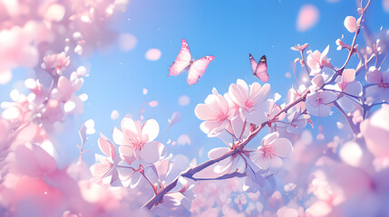 Spring cherry blossom butterfly