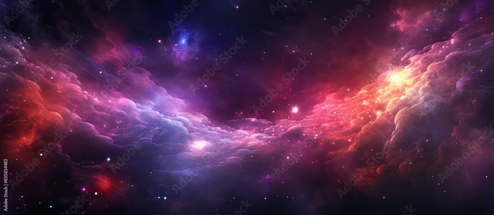 Poster nighttime astronomy photograph capturing the milky way galaxy and a star in the universe; a stunning