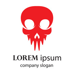 spooky human head skull logo design