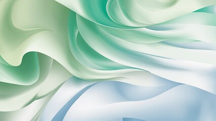 Fototapeta premium Abstract Aqua and White Swirls: A Fluid Dance of Gradient Hues and Smooth Textures