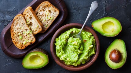 The avocado toast and guacamole