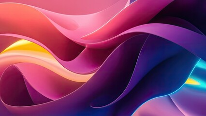 Obraz premium Vibrant Abstract Design with Flowing Shapes in Harmonious Colors