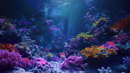 Naklejka premium Partially lightened coral reef