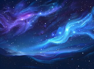 Obraz premium Blue and purple starry night sky